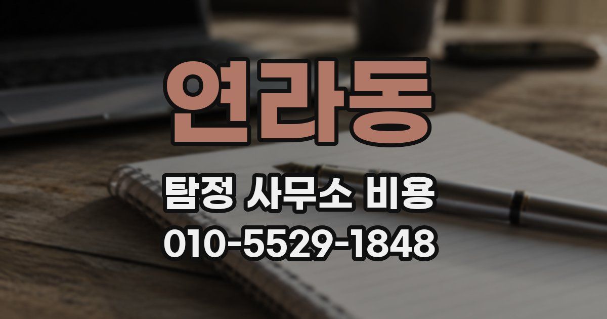 연라동 탐정 사무소 비용