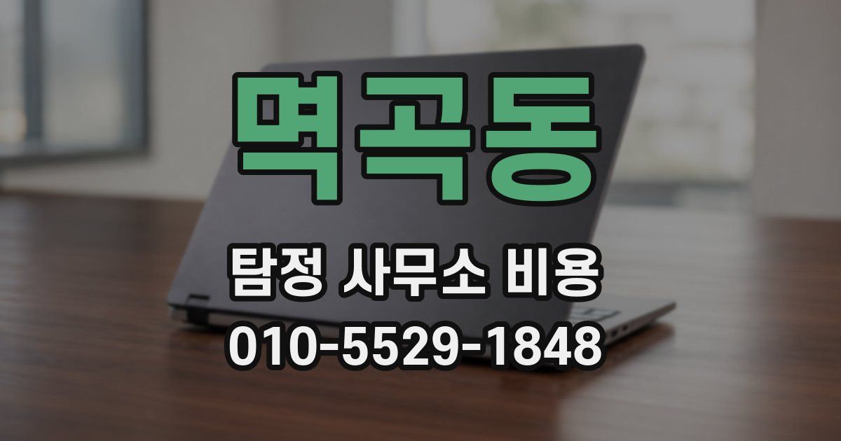멱곡동 탐정 사무소 비용