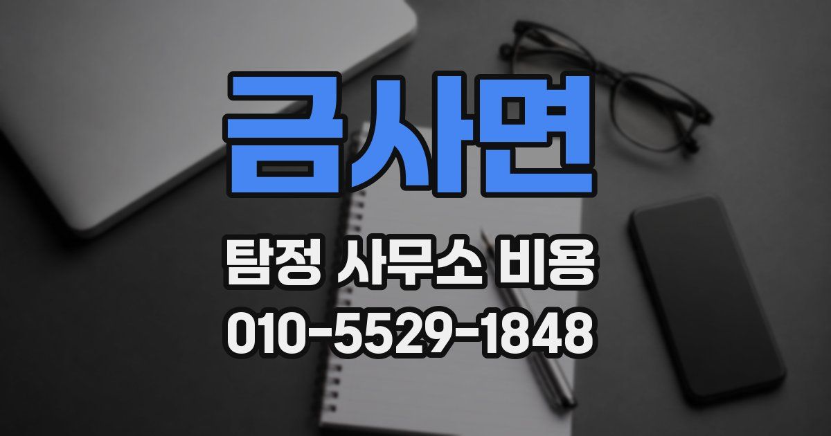 금사면 탐정 사무소 비용
