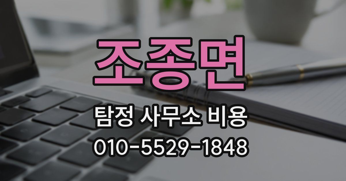 조종면 탐정 사무소 비용