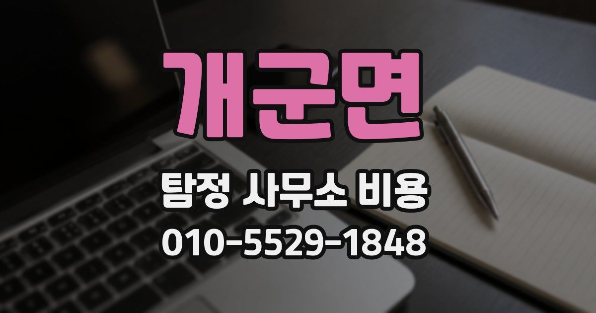 개군면 탐정 사무소 비용