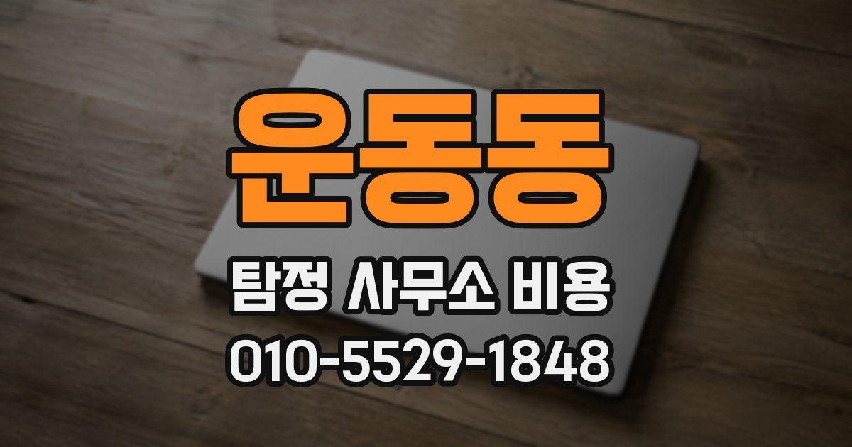 운동동 탐정 사무소 비용