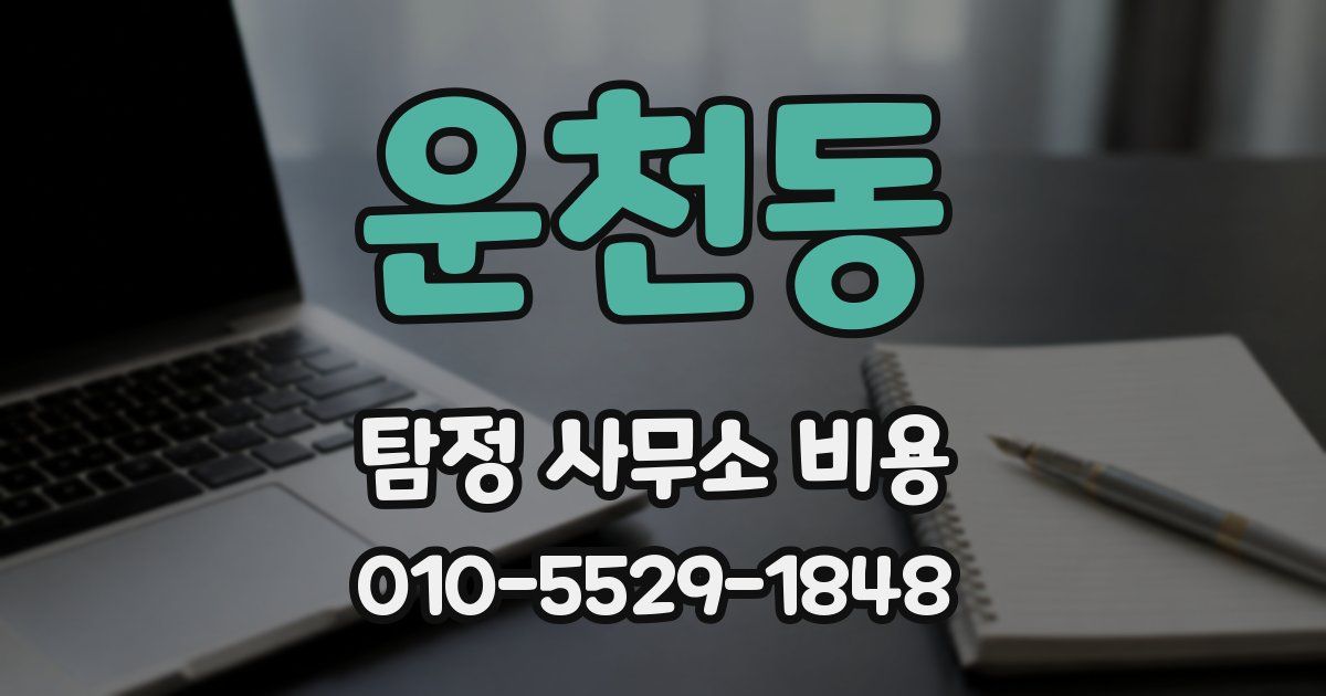 운천동 탐정 사무소 비용