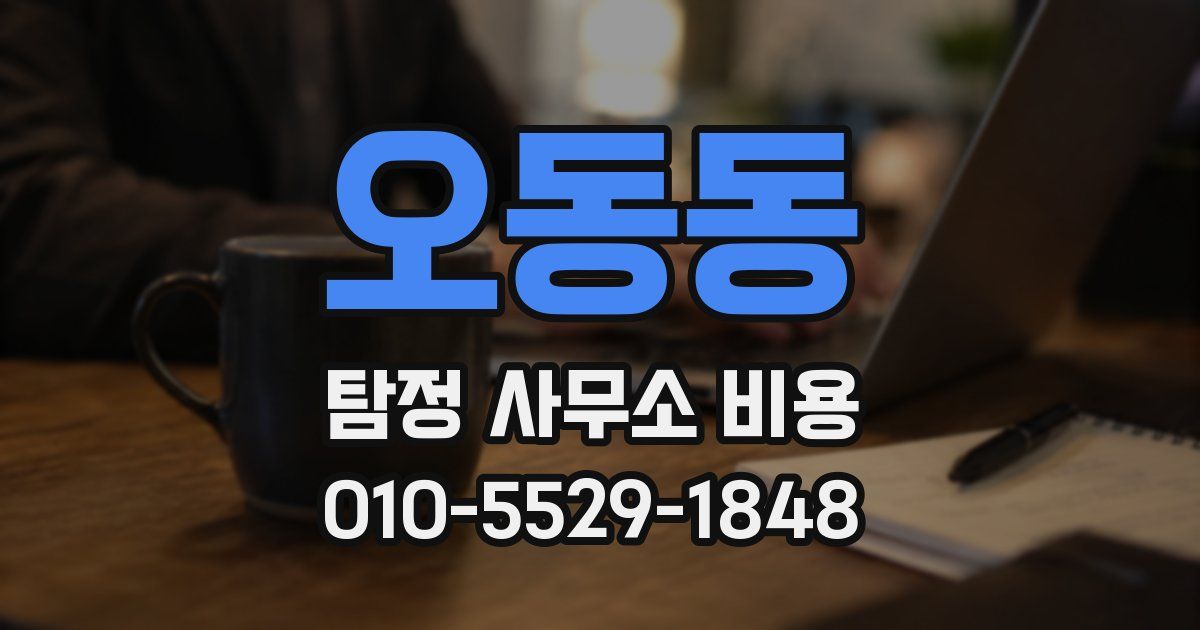 오동동 탐정 사무소 비용