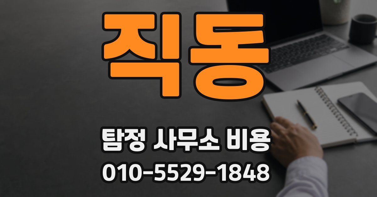 직동 탐정 사무소 비용