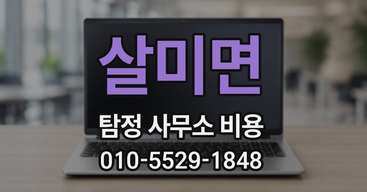 살미면 탐정 사무소 비용