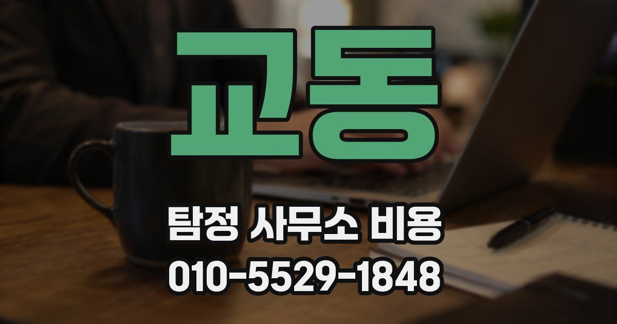 교동 탐정 사무소 비용