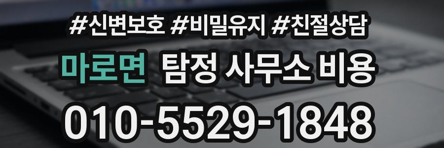 마로면 탐정 사무소 비용