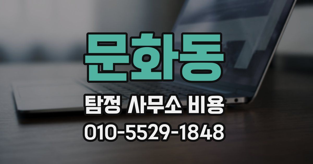 문화동 탐정 사무소 비용