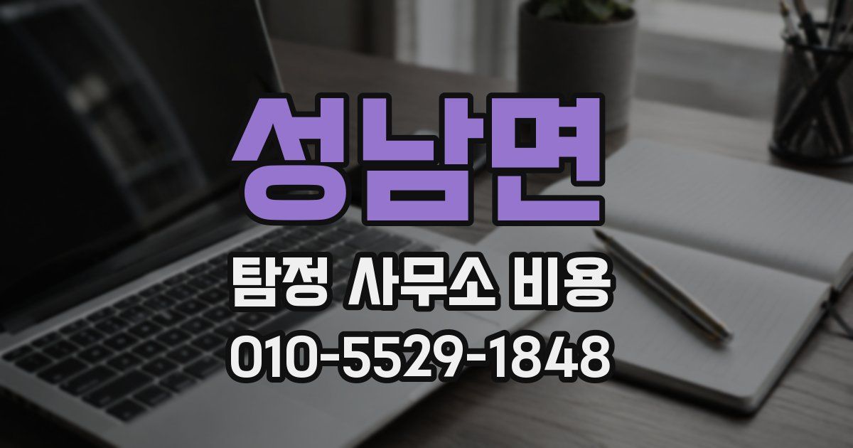 성남면 탐정 사무소 비용