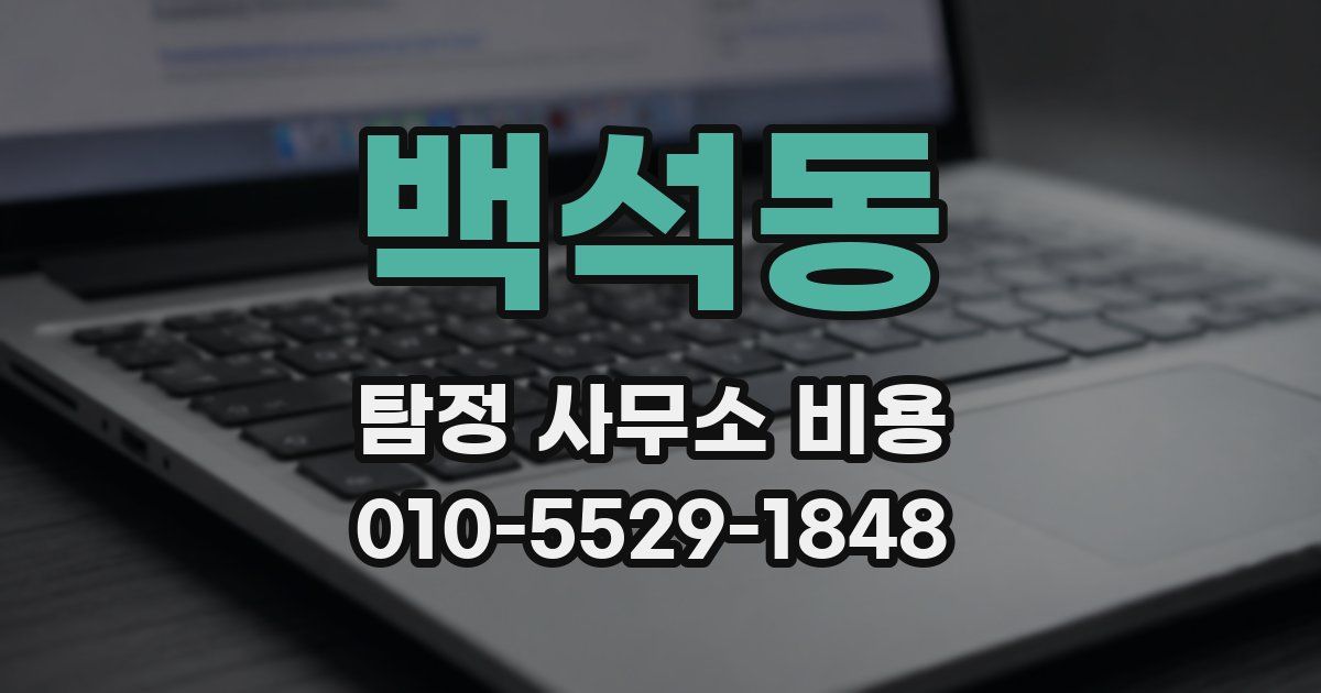 백석동 탐정 사무소 비용