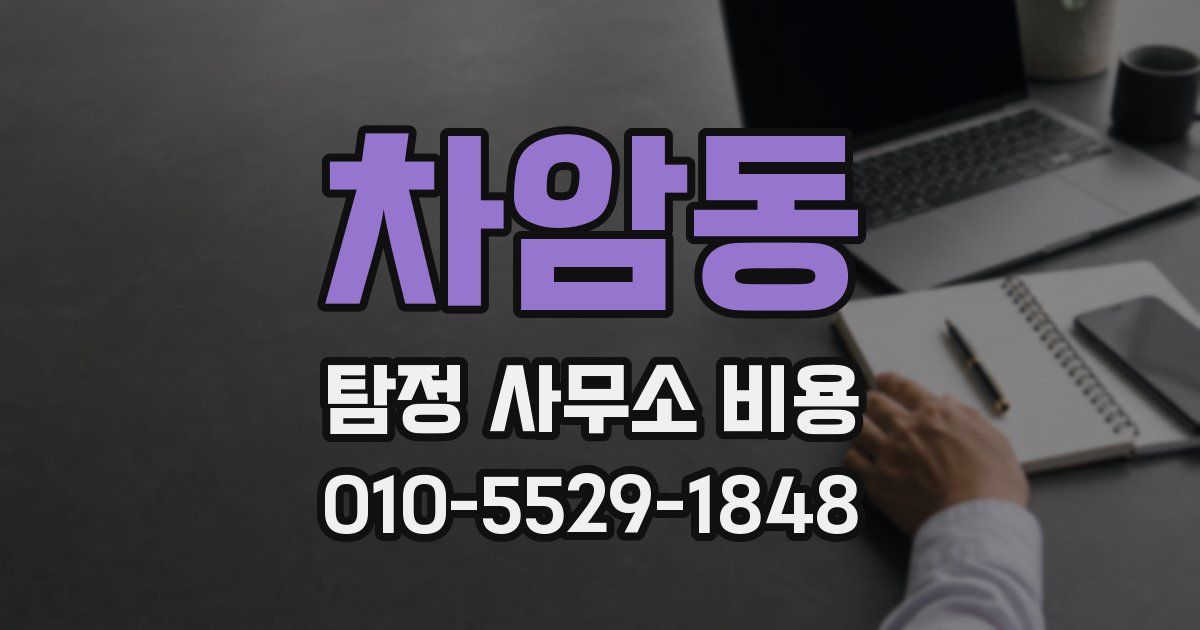 차암동 탐정 사무소 비용