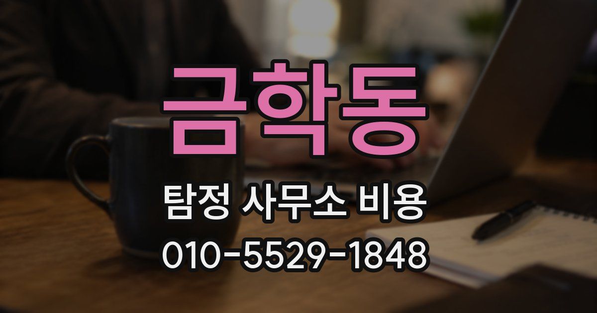 금학동 탐정 사무소 비용