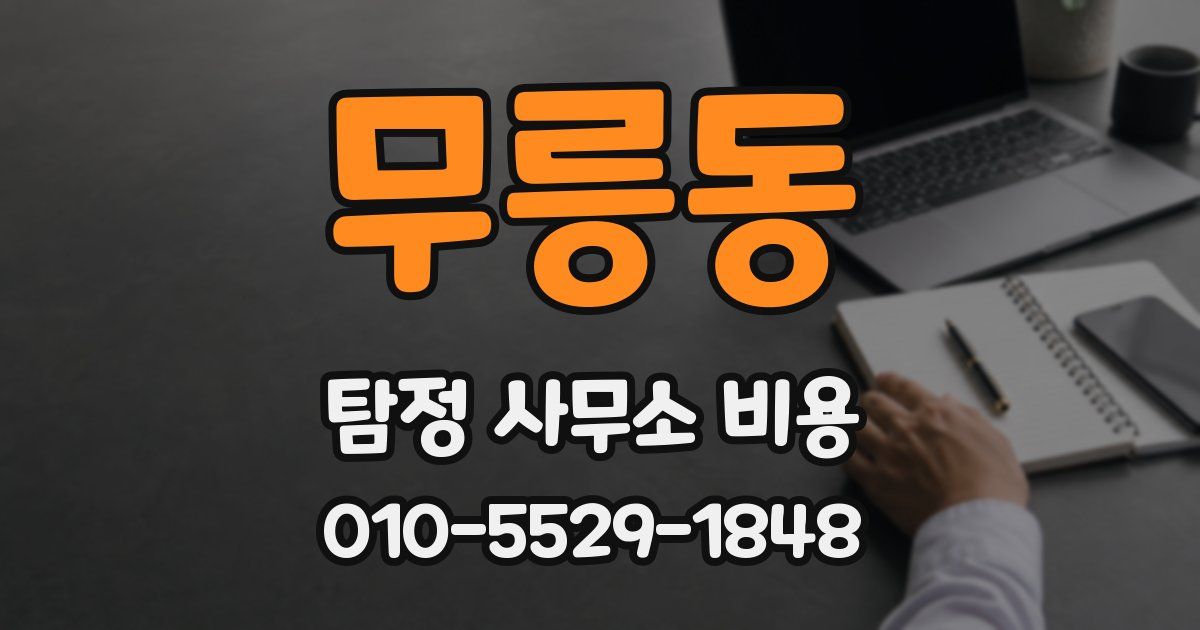 무릉동 탐정 사무소 비용