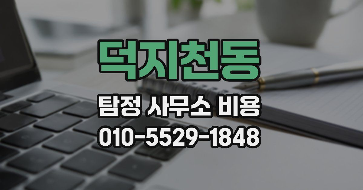 덕지천동 탐정 사무소 비용