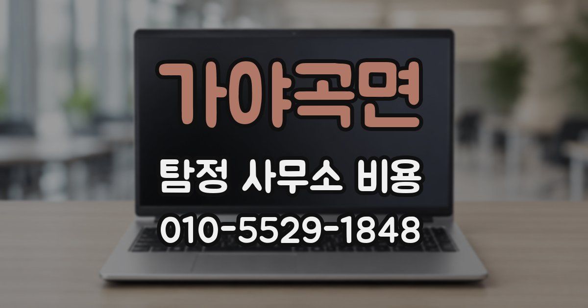 가야곡면 탐정 사무소 비용