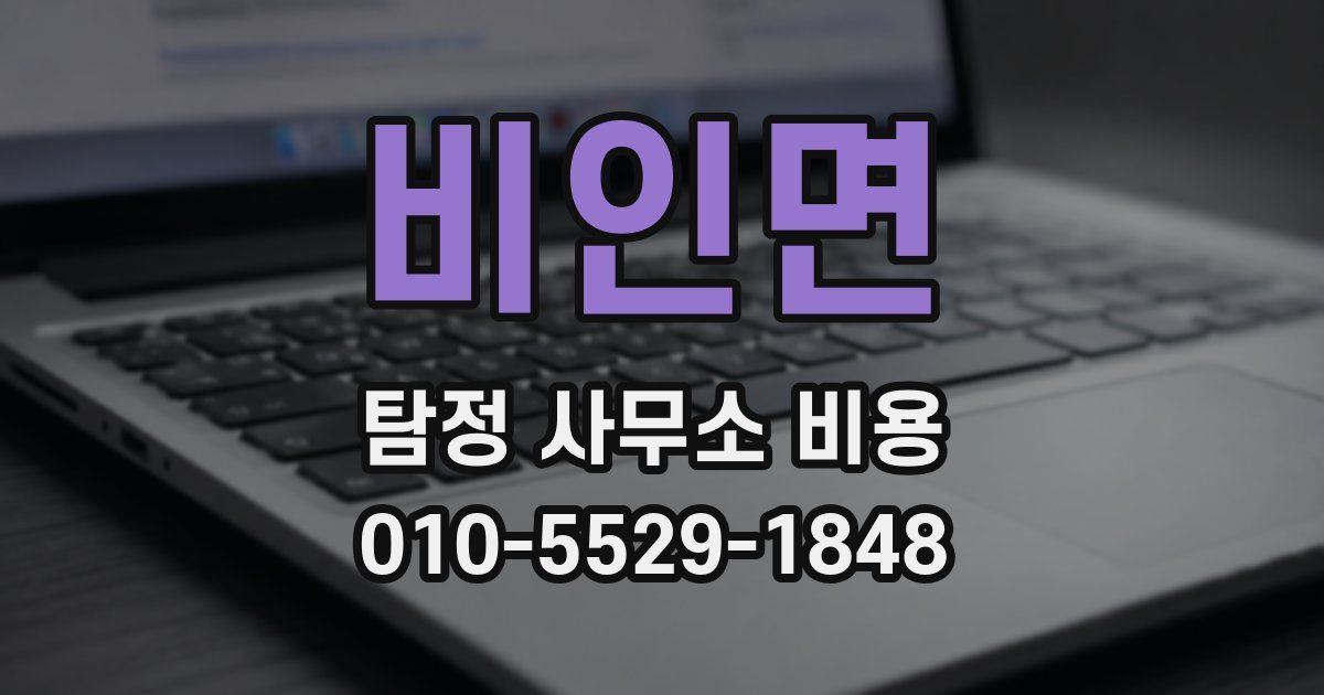 비인면 탐정 사무소 비용