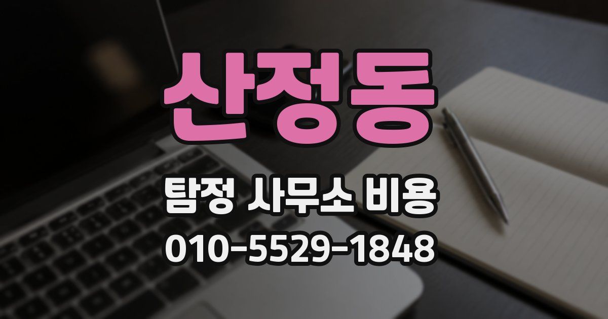 산정동 탐정 사무소 비용