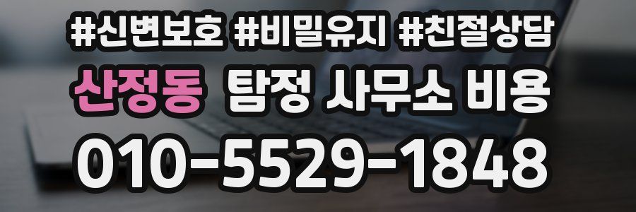 산정동 탐정 사무소 비용