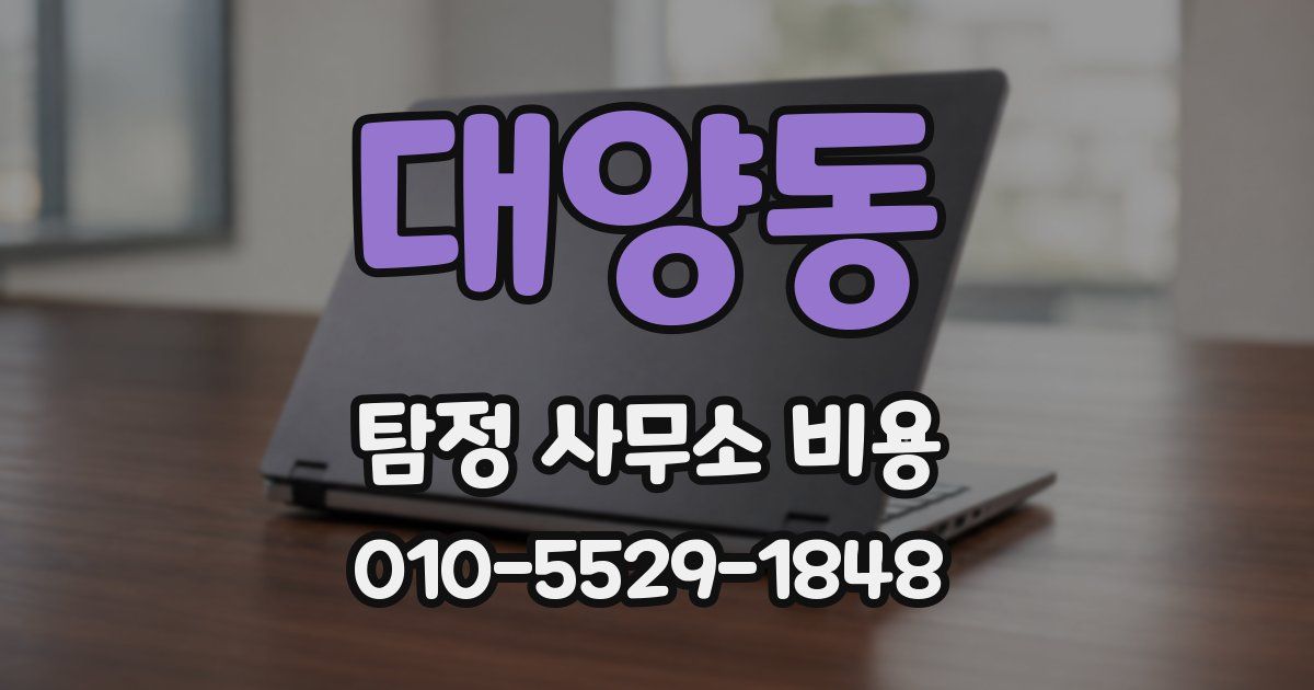 대양동 탐정 사무소 비용