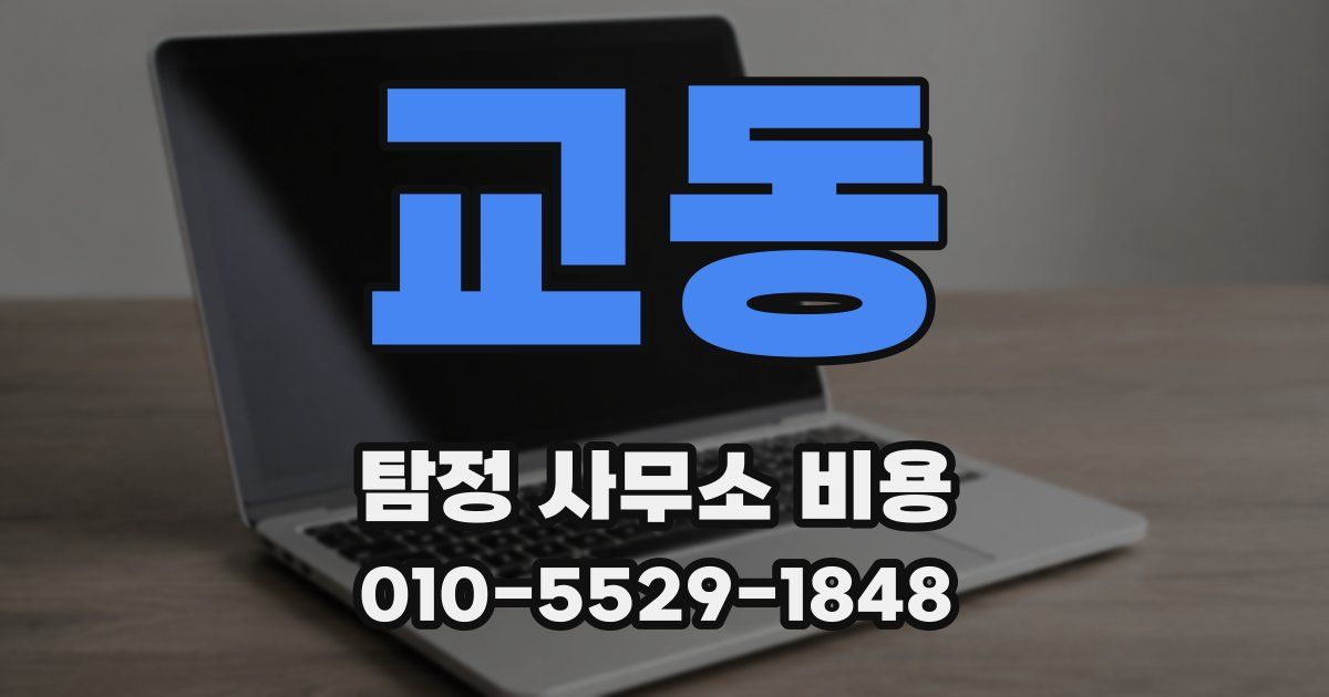 교동 탐정 사무소 비용