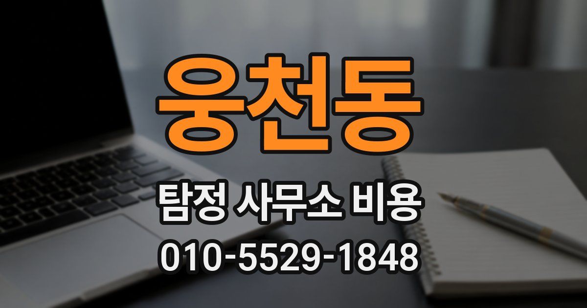 웅천동 탐정 사무소 비용