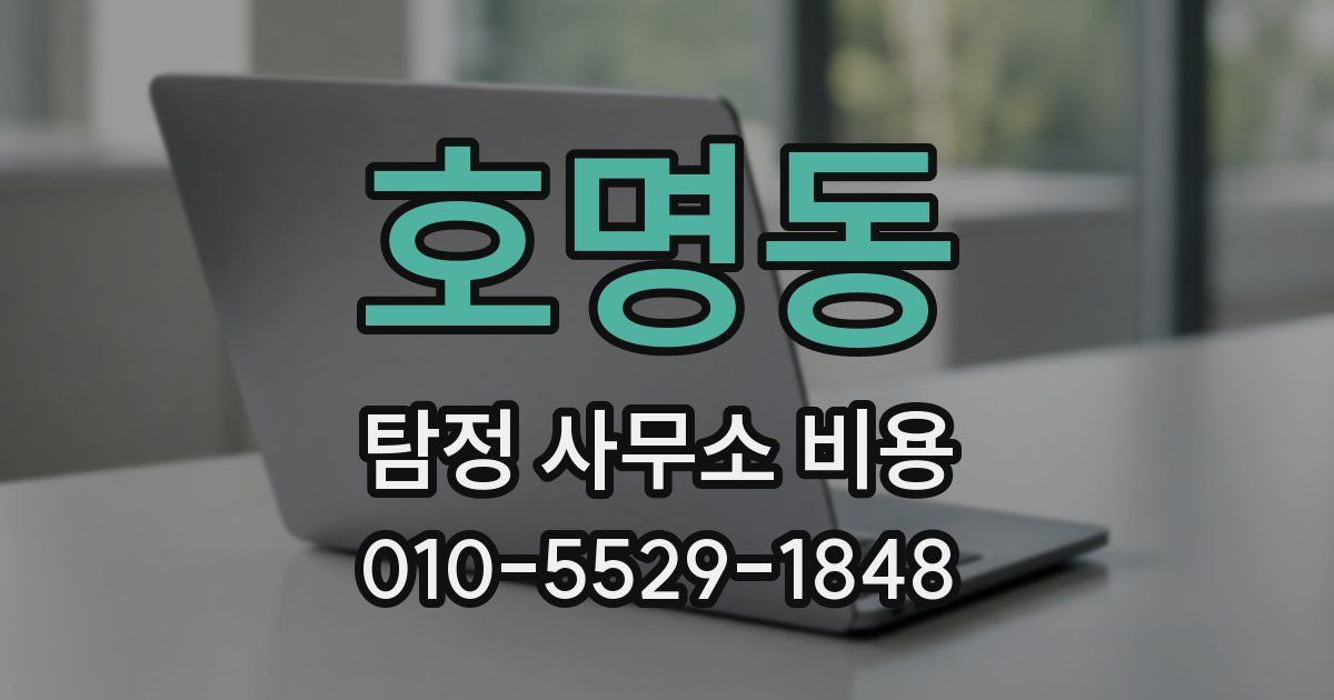 호명동 탐정 사무소 비용