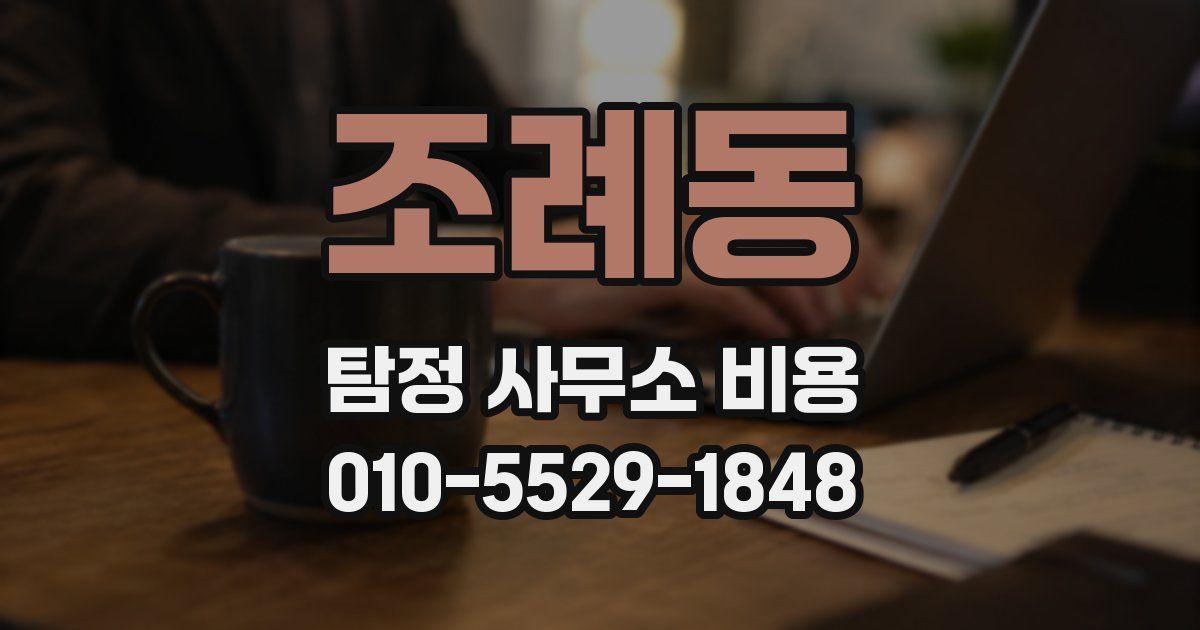 조례동 탐정 사무소 비용