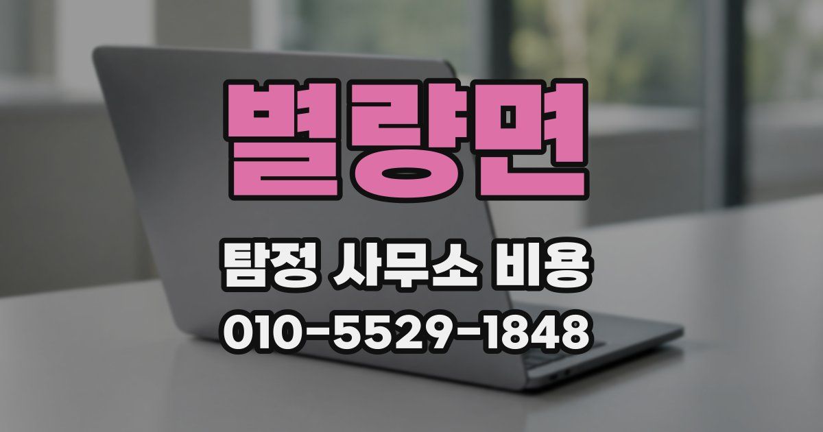 별량면 탐정 사무소 비용