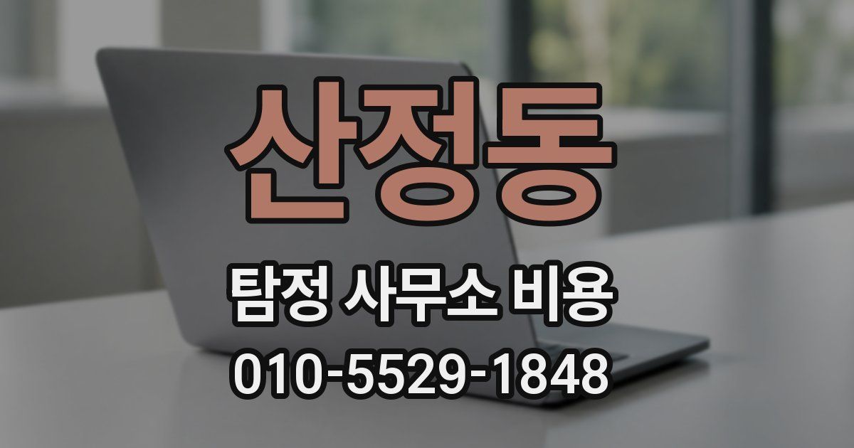 산정동 탐정 사무소 비용