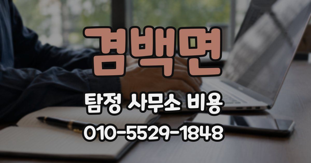 겸백면 탐정 사무소 비용