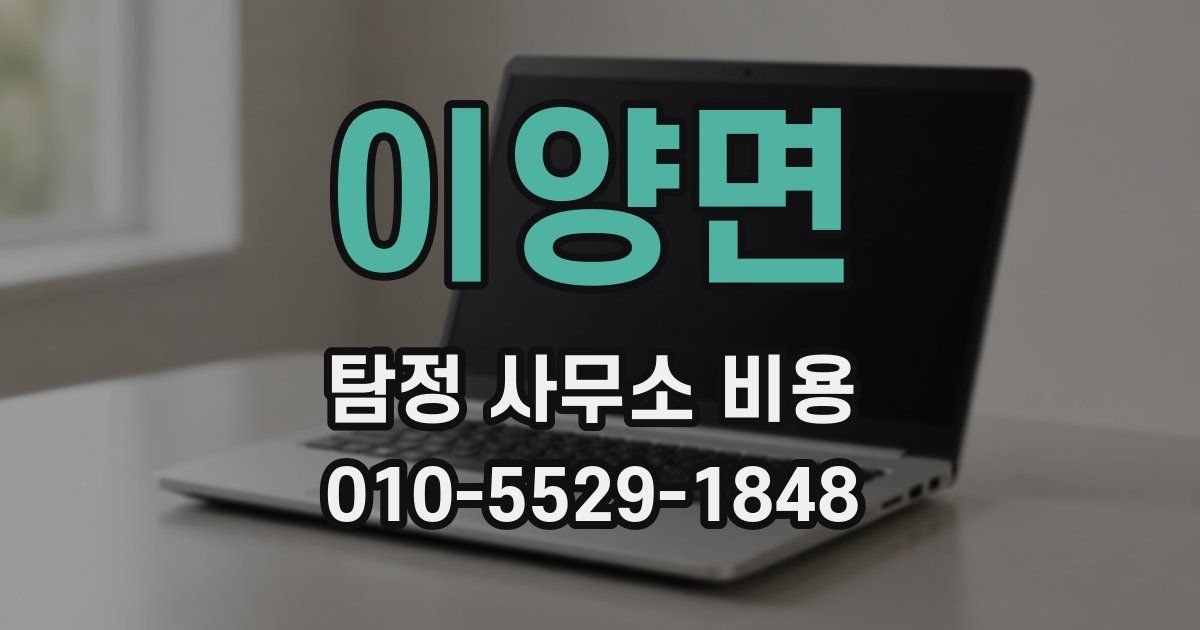 이양면 탐정 사무소 비용