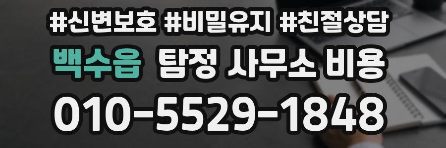 백수읍 탐정 사무소 비용