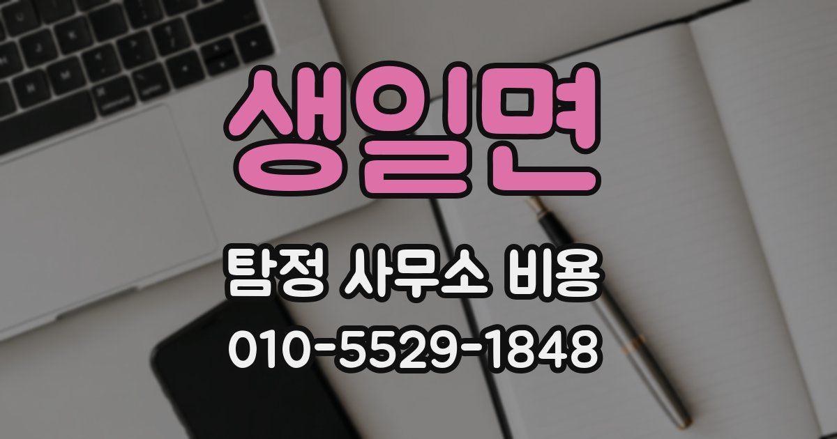 생일면 탐정 사무소 비용