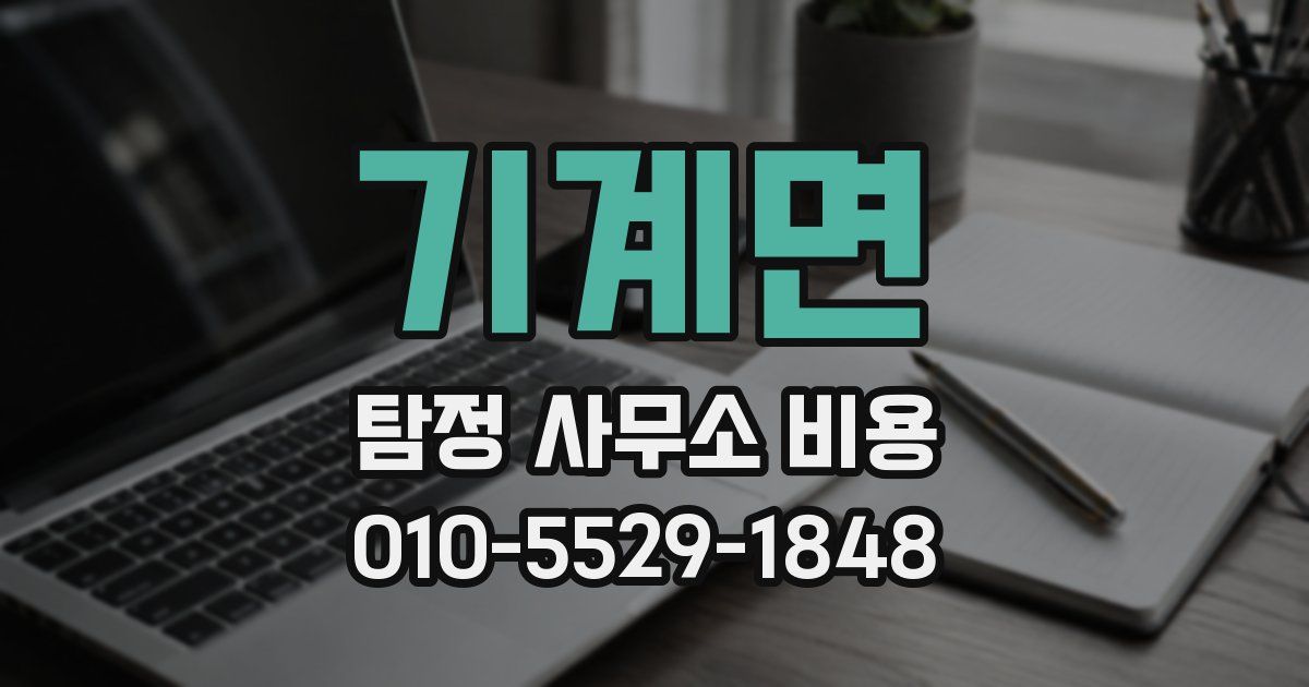 기계면 탐정 사무소 비용