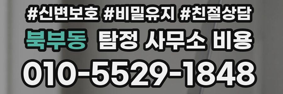 북부동 탐정 사무소 비용