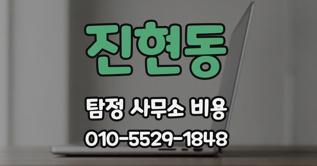 진현동 탐정 사무소 비용