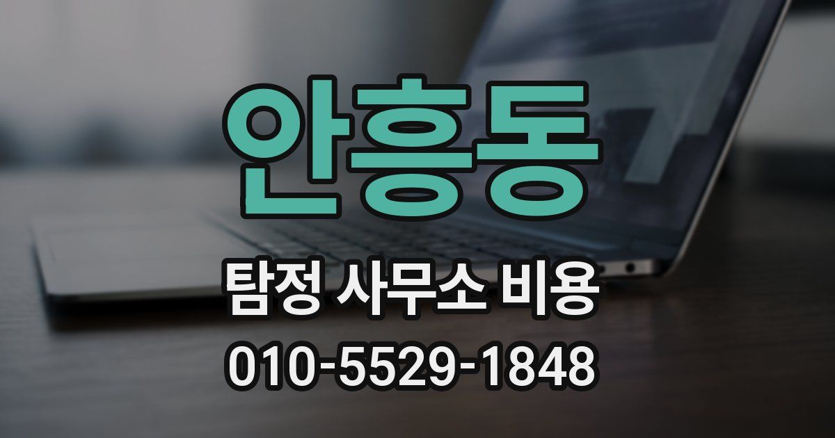 안흥동 탐정 사무소 비용