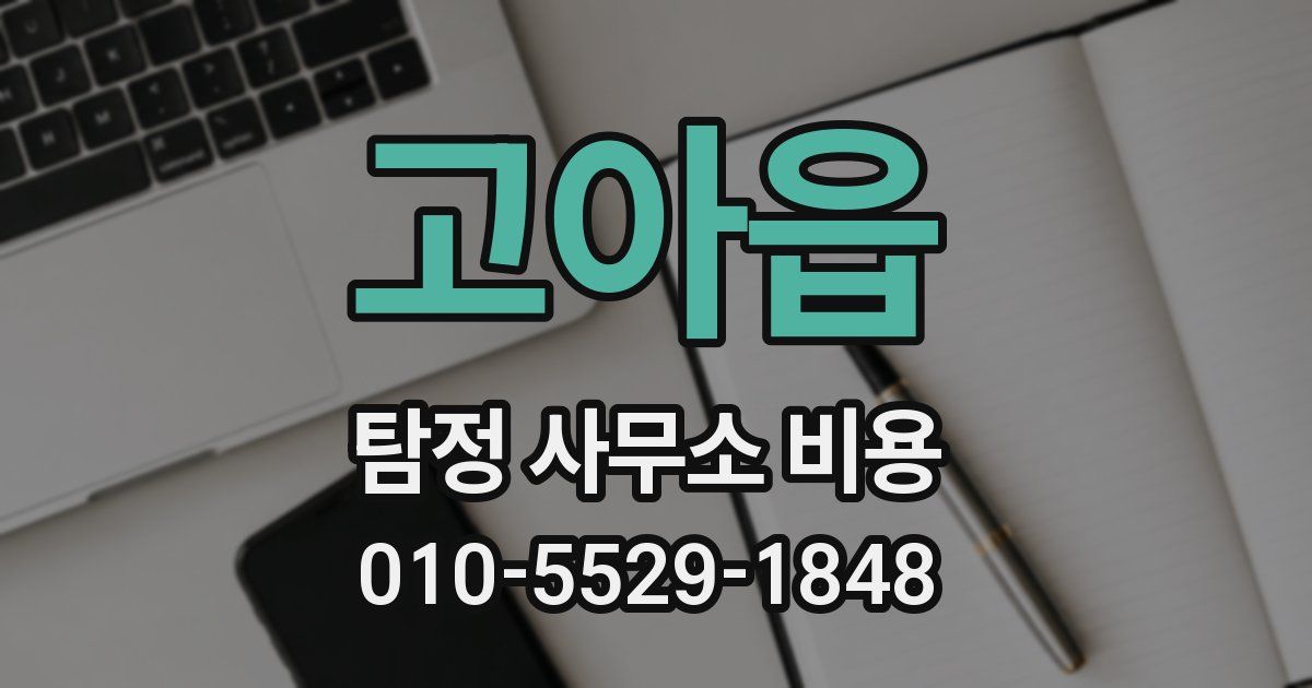 고아읍 탐정 사무소 비용