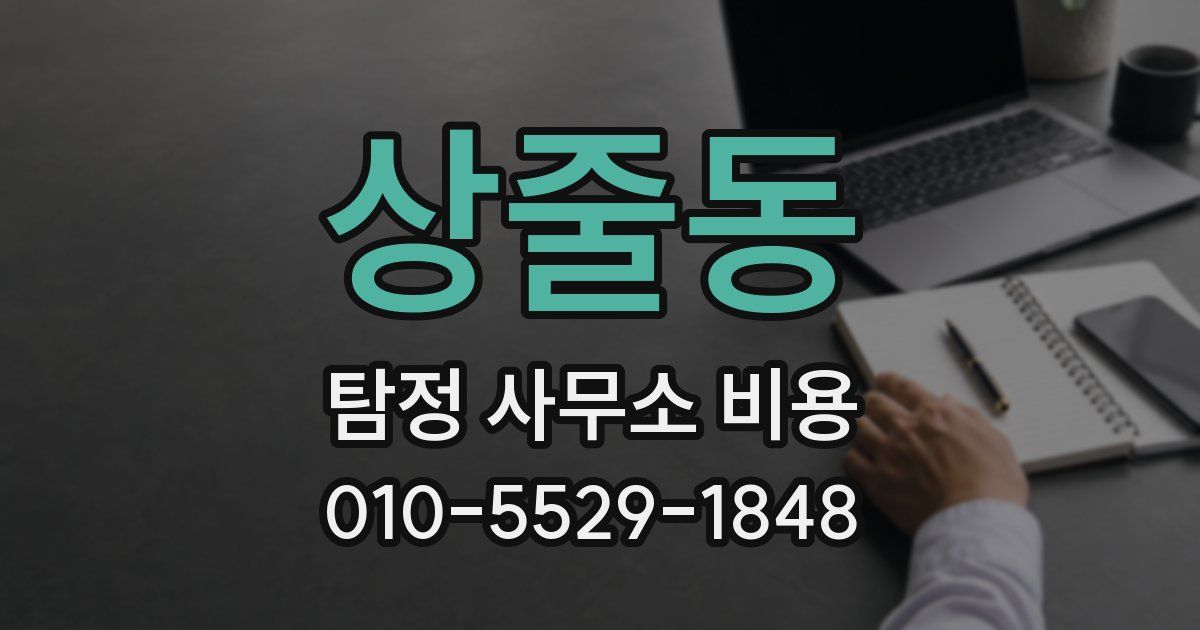 상줄동 탐정 사무소 비용
