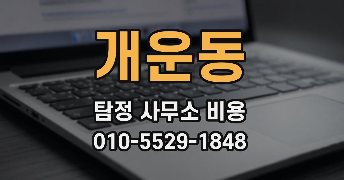 개운동 탐정 사무소 비용