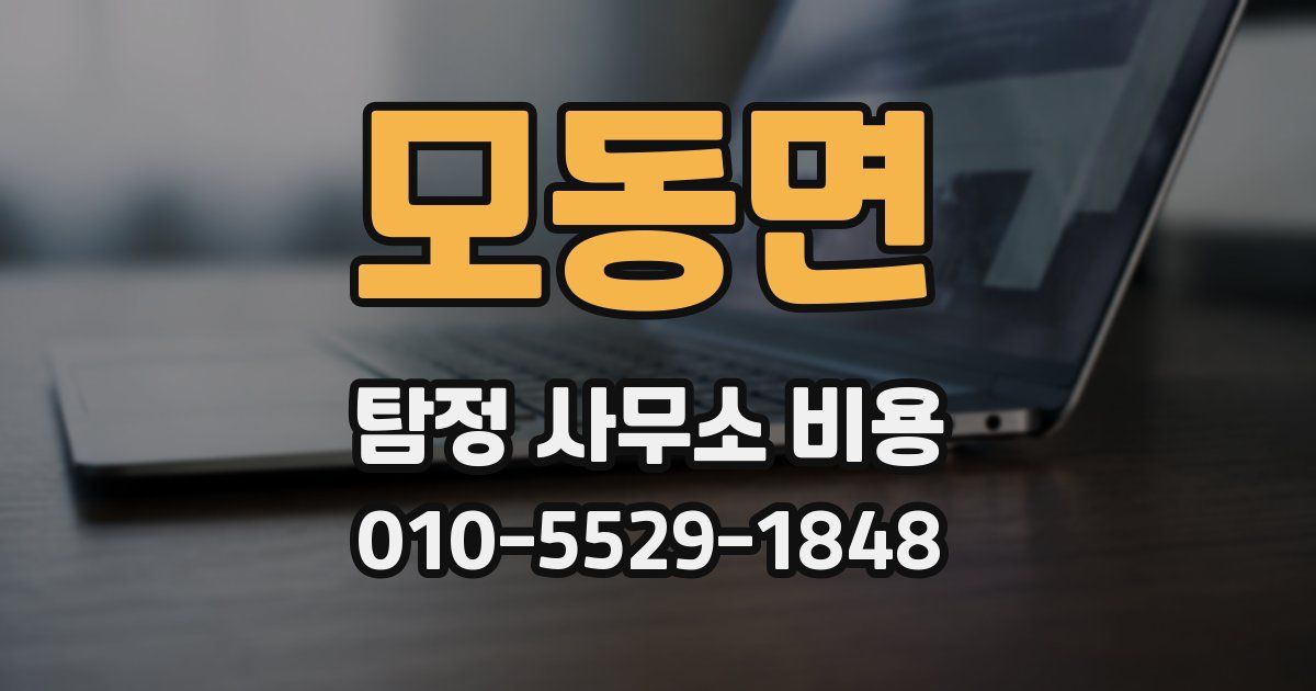 모동면 탐정 사무소 비용