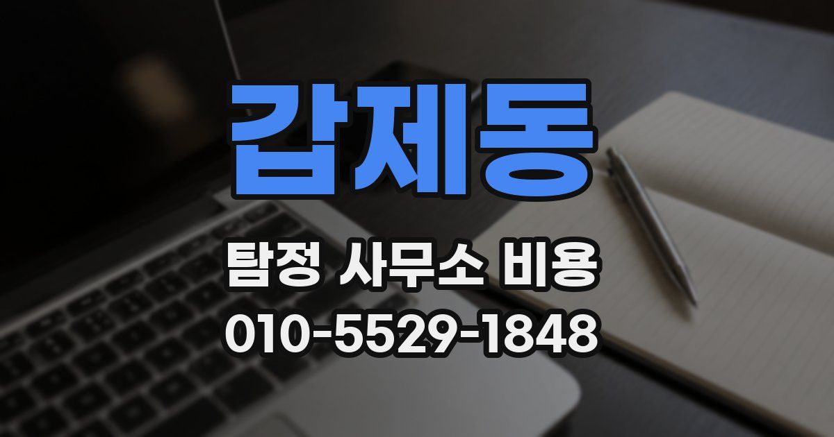 갑제동 탐정 사무소 비용