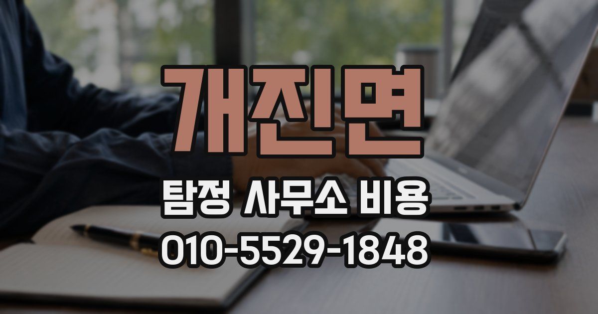 개진면 탐정 사무소 비용
