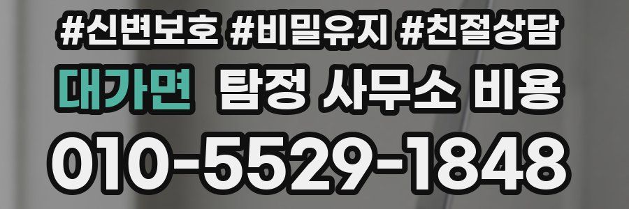 대가면 탐정 사무소 비용