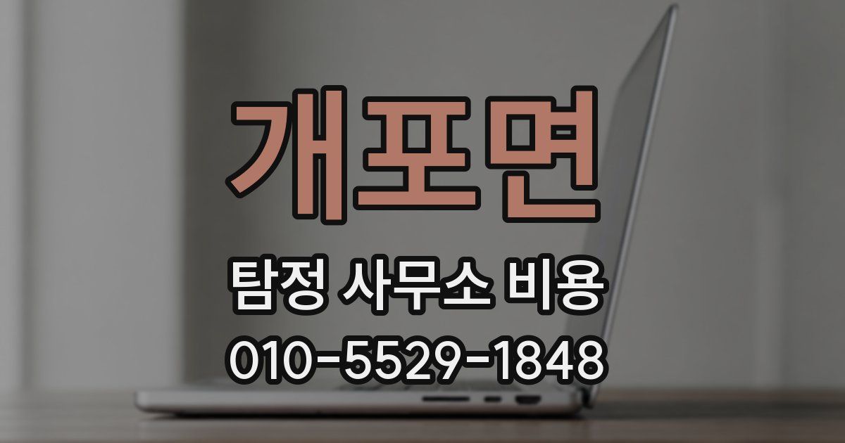 개포면 탐정 사무소 비용