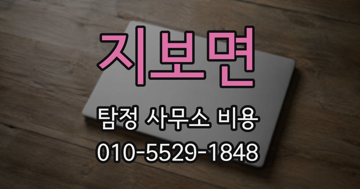 지보면 탐정 사무소 비용