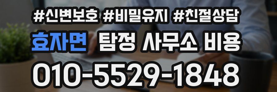 효자면 탐정 사무소 비용