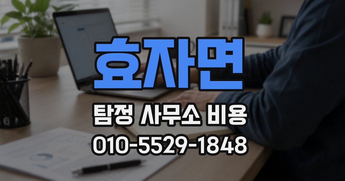 효자면 탐정 사무소 비용