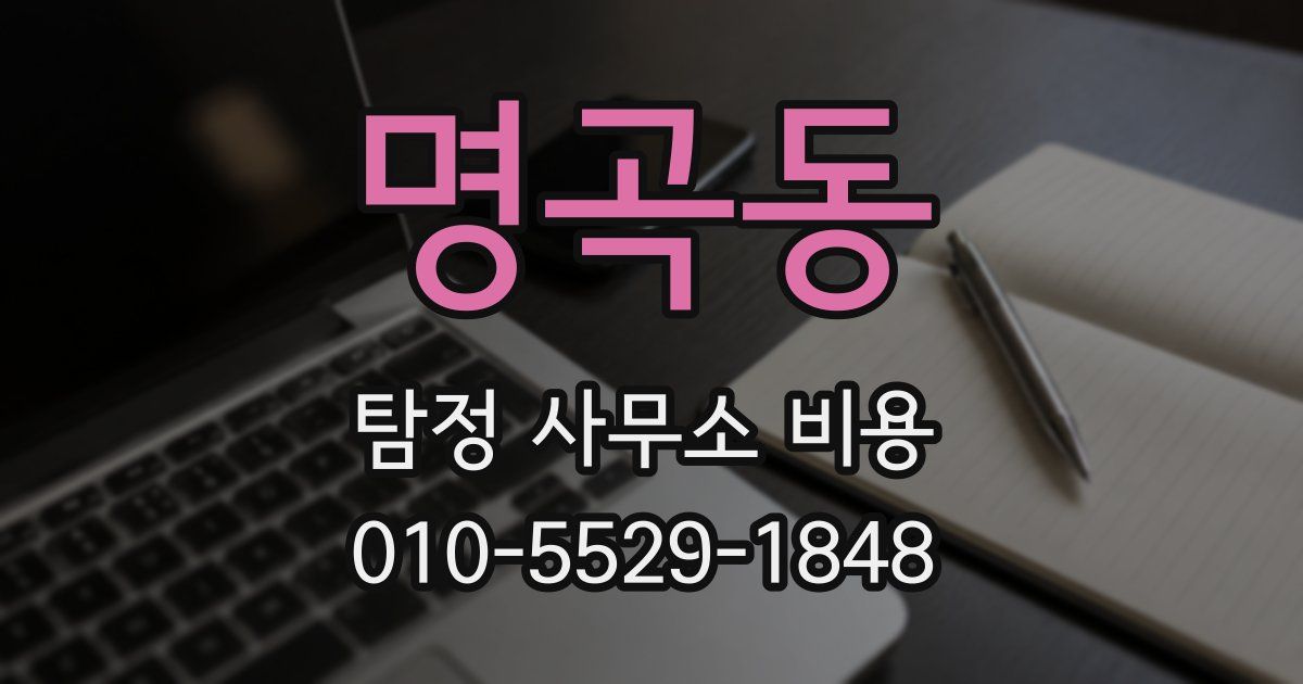 명곡동 탐정 사무소 비용